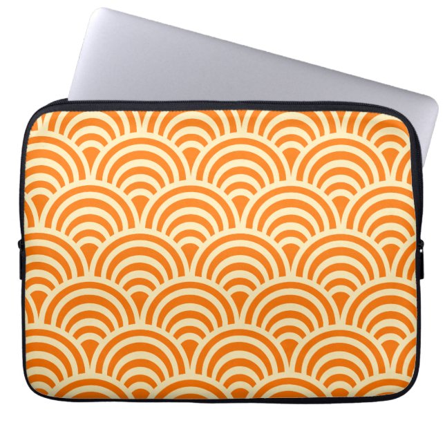 Einfaches Oranges Schuppenmuster Laptopschutzhülle (Vorderseite)