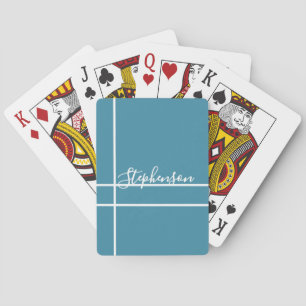 Einfaches ozeanblaues minimalistisches individuell spielkarten