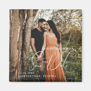 Einfaches Paar-Foto Elegantes Save-The-Date Magnet