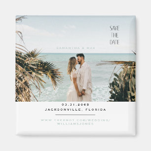 Einfaches Paar Foto Seafoam Save-the-Date-Karte Magnet