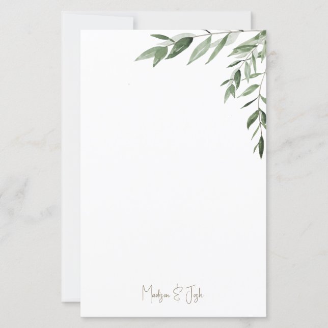 Einfaches Paar Skript Namen Foliage Hochzeit  (Vorderseite)