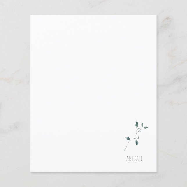 Einfaches Papier mit Blatt-Monogramm (Vorderseite)