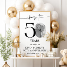Einfaches Papierzutrittschild zum 50. Jubiläum mit
