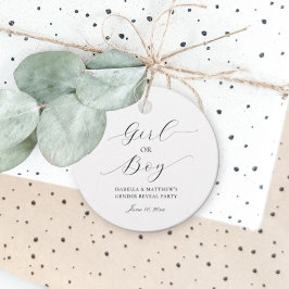 Einfaches Party für elegantes Skriptgeschlecht Geschenkanhänger