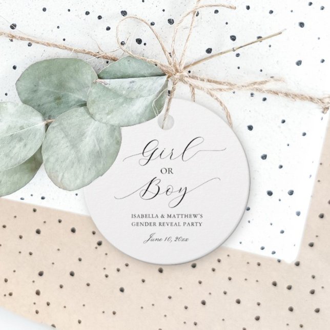 Einfaches Party für elegantes Skriptgeschlecht Geschenkanhänger (Von Creator hochgeladen)