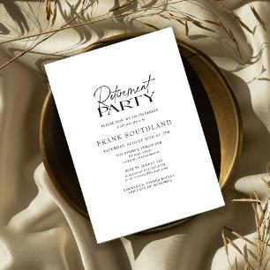 Einfaches Party für Minimalistische Schwarz-weiße  Einladung