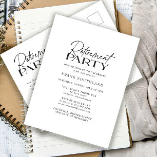 Einfaches Party für Minimalistische Schwarz-weiße  Postkarte