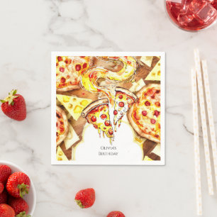 Einfaches Party Pizza Geburtstag Serviette