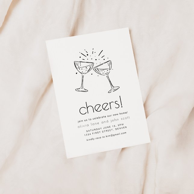 Einfaches Party zur modernen Haushaltsaufwärmung Einladung (Von Creator hochgeladen)