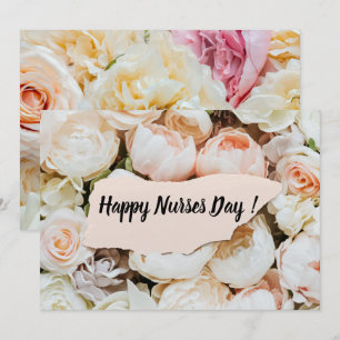Einfaches Pastell-Blumen- Happy Nurses Day Feiertagskarte