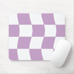 Einfaches Pastell-Lila-Weiß-Karo-Muster Mousepad