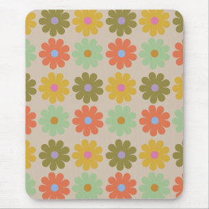 Einfaches Pastell-Vintage-Blumenmuster Mousepad