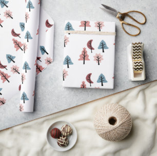 Einfaches Pastell-Weihnachtsbaum-Muster Urlaub Geschenkpapier