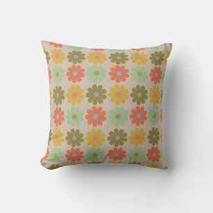 Einfaches, pastellfarbenes, vintage-Blumenmuster Kissen