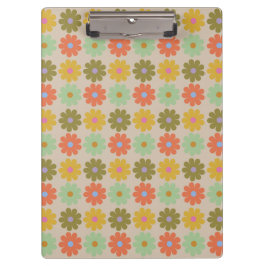 Einfaches, pastellfarbenes, vintage Blumenmuster Klemmbrett