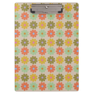 Einfaches, pastellfarbenes, vintage Blumenmuster Klemmbrett