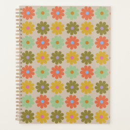 Einfaches, pastellfarbenes, vintageartiges Blumenm Planer
