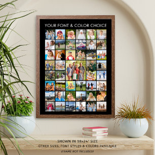 Einfaches Personalisiertes 45 Quadratisches Fotoco Poster