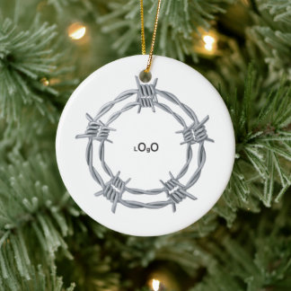 Einfaches personalisiertes Firmenlogo  Keramik Ornament