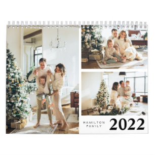 Einfaches Personalisiertes Foto der 2022-Familie Kalender
