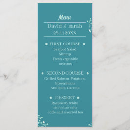 Einfaches Personalisiertes Hochzeitsessen Menükarte