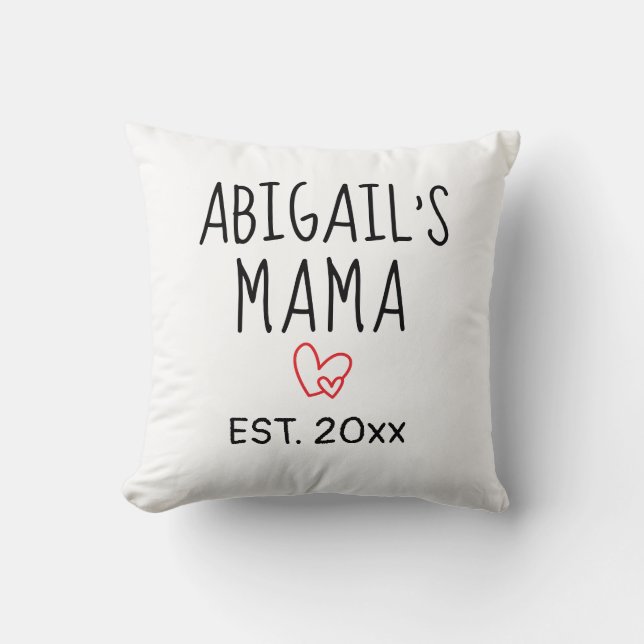 Einfaches Personalisiertes Mama-Geschenk mit Kinde Kissen (Vorderseite)