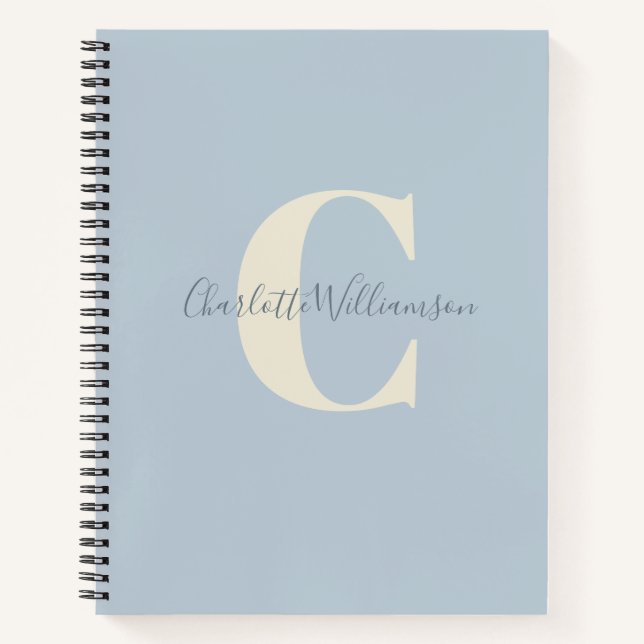 Einfaches personalisiertes Monogramm und Name in B Notizbuch (Vorderseite)