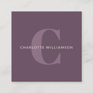 Einfaches personalisiertes Monogramm und Name in L Quadratische Visitenkarte