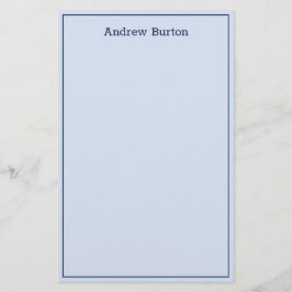 Einfaches Personalisiertes Papier | Blau