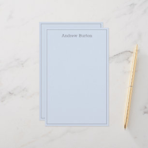 Einfaches Personalisiertes Papier   Blaues Silber