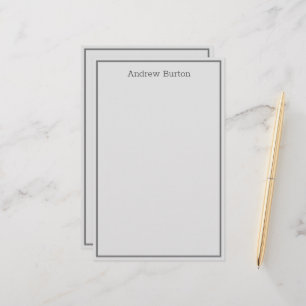 Einfaches Personalisiertes Papier   Grau