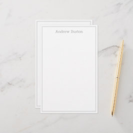 Einfaches Personalisiertes Papier | Grauweiß