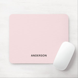 Einfaches personalisiertes Rosa & Namensmonogramm Mousepad
