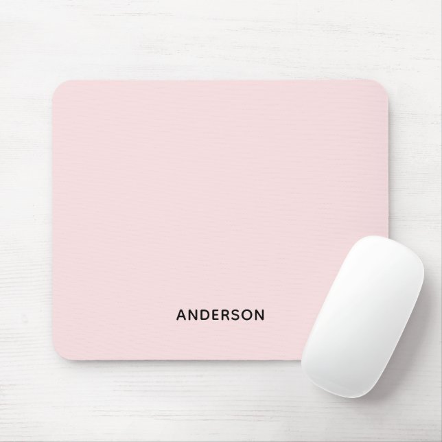 Einfaches personalisiertes Rosa & Namensmonogramm  Mousepad (Mit Mouse)