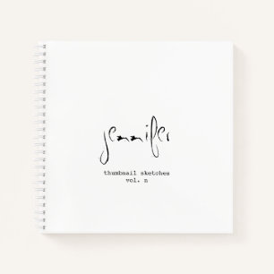 Einfaches Personalisiertes Thumbnail Sketchbook No Notizbuch