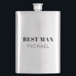 Einfaches Personalisiertes Trauzeuge Geschenk Drin Flachmann<br><div class="desc">Einfache Fettflasche mit Trauzeuge Trinkflasche</div>