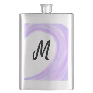 Einfaches personalisiertes violettes Wasserfarben- Flachmann