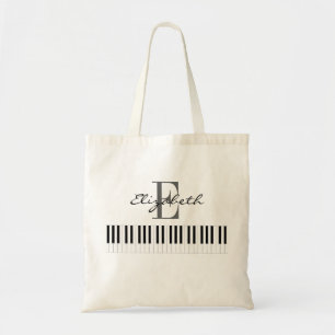 Einfaches Piano Monogramm-Design Tragetasche