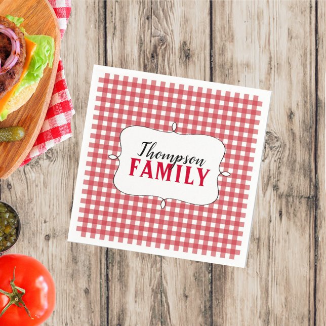 Einfaches Picnic Gingham Pattern Minimalistischer  Serviette (Von Creator hochgeladen)