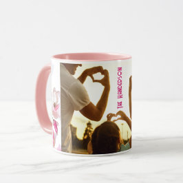 EINFACHES PINK FLORAL FAMILIENFOTO TASSE