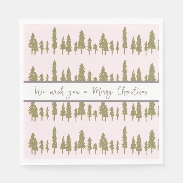 Einfaches Pink und Magenta Weihnachtsmuster Serviette (Vorderseite)