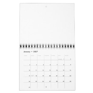 Einfaches Professionelles 5,5" x 7" Zweiseiten Kle Kalender