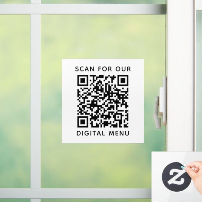 Einfaches professionelles Geschäft QR-Code digital Fensteraufkleber (Zuhause)