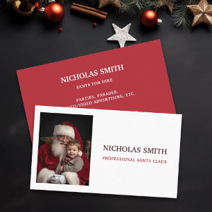 Einfaches professionelles Weihnachtsmann-Foto Visitenkarte