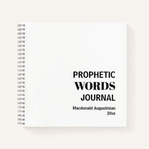 Einfaches Prophetisches Wörterbuch Notizbuch