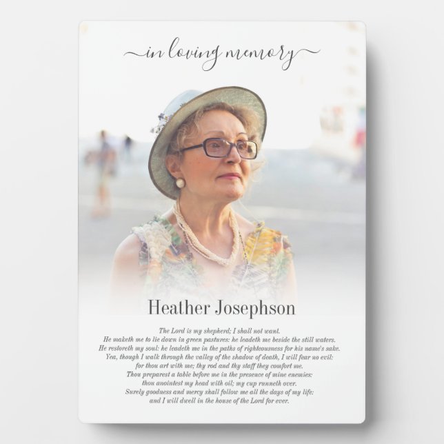 Einfaches Psalm-Memorial-Foto Fotoplatte (Vorderseite)