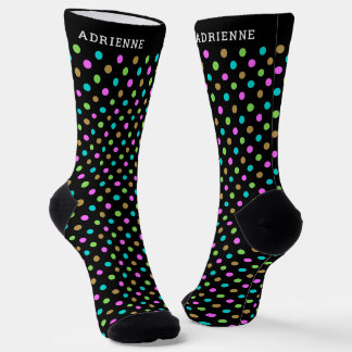 Einfaches Punkte-Muster Personalisiert Schwarz Socken