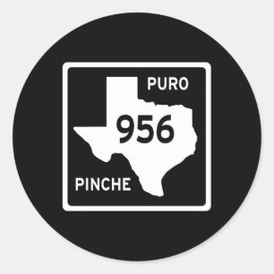 Einfaches Puro Che 956 Texas Road Sign Runder Aufkleber