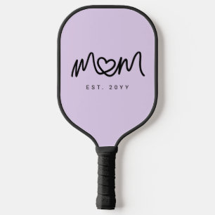 Einfaches Purple-Heart-Skript Von Mama Erstellt Pickleball Schläger