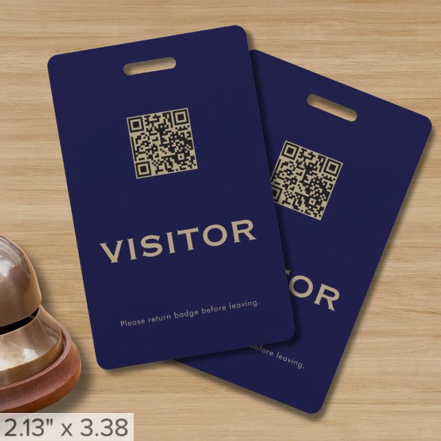 Einfaches QR-Code-Besucherabzeichen Ausweis (Von Creator hochgeladen)